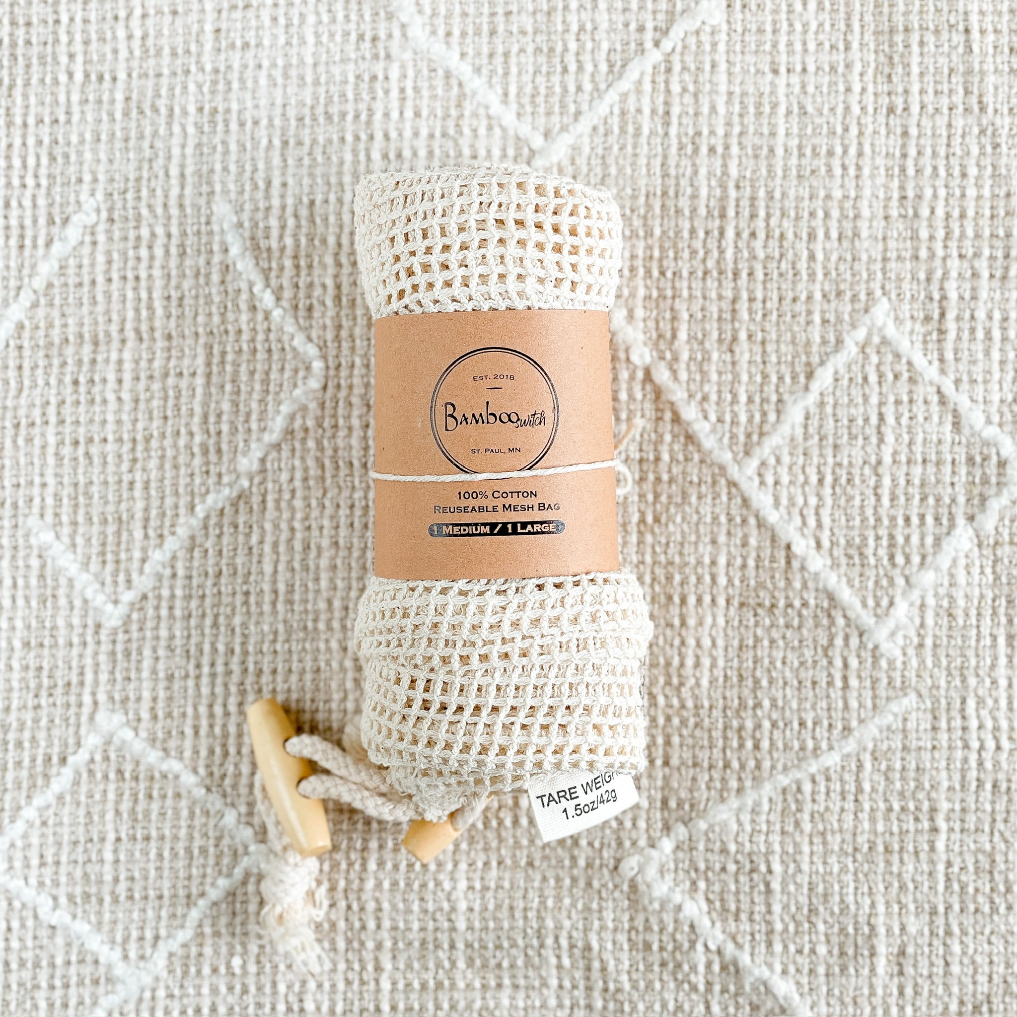 Organic Cotton Mesh Produce Bags (2 Pack)