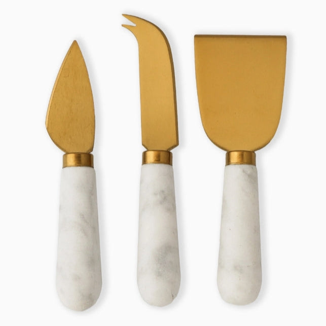 White Marble Cheese Knives