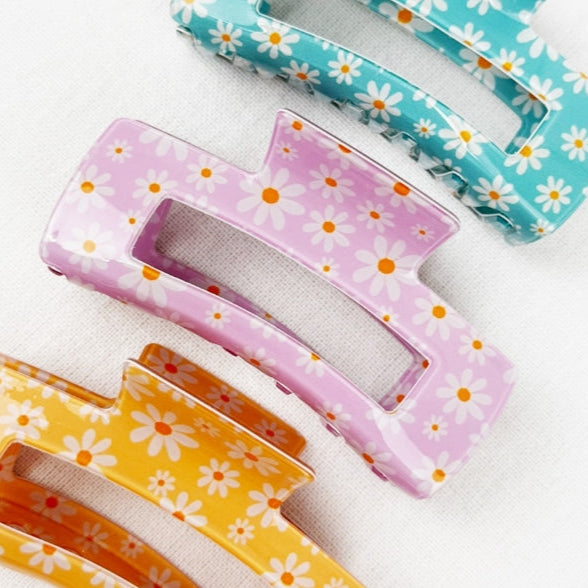 Purple Daisy Claw Clip