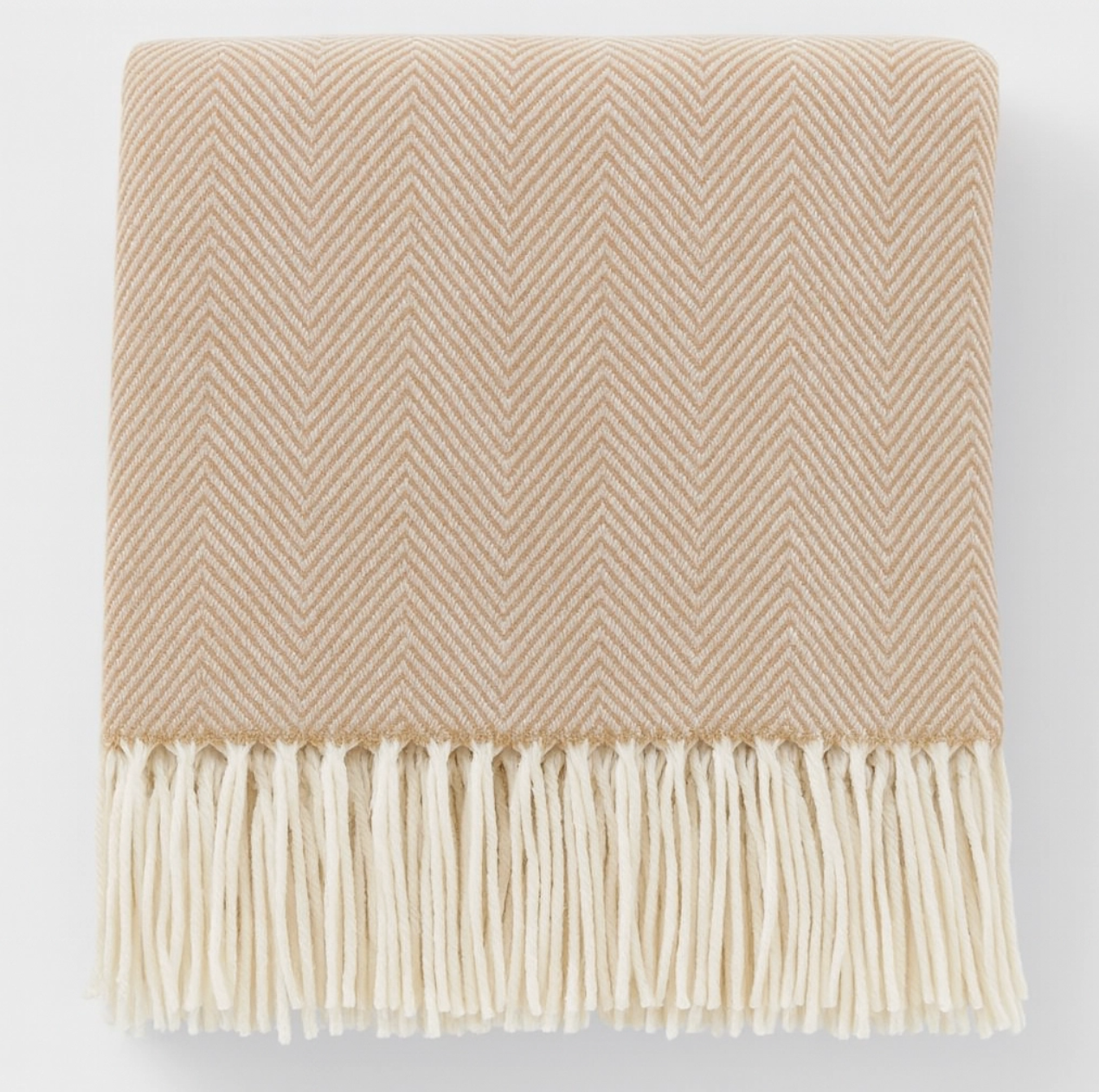 Light Brown Herringbone Throw Blanket - 50x60"