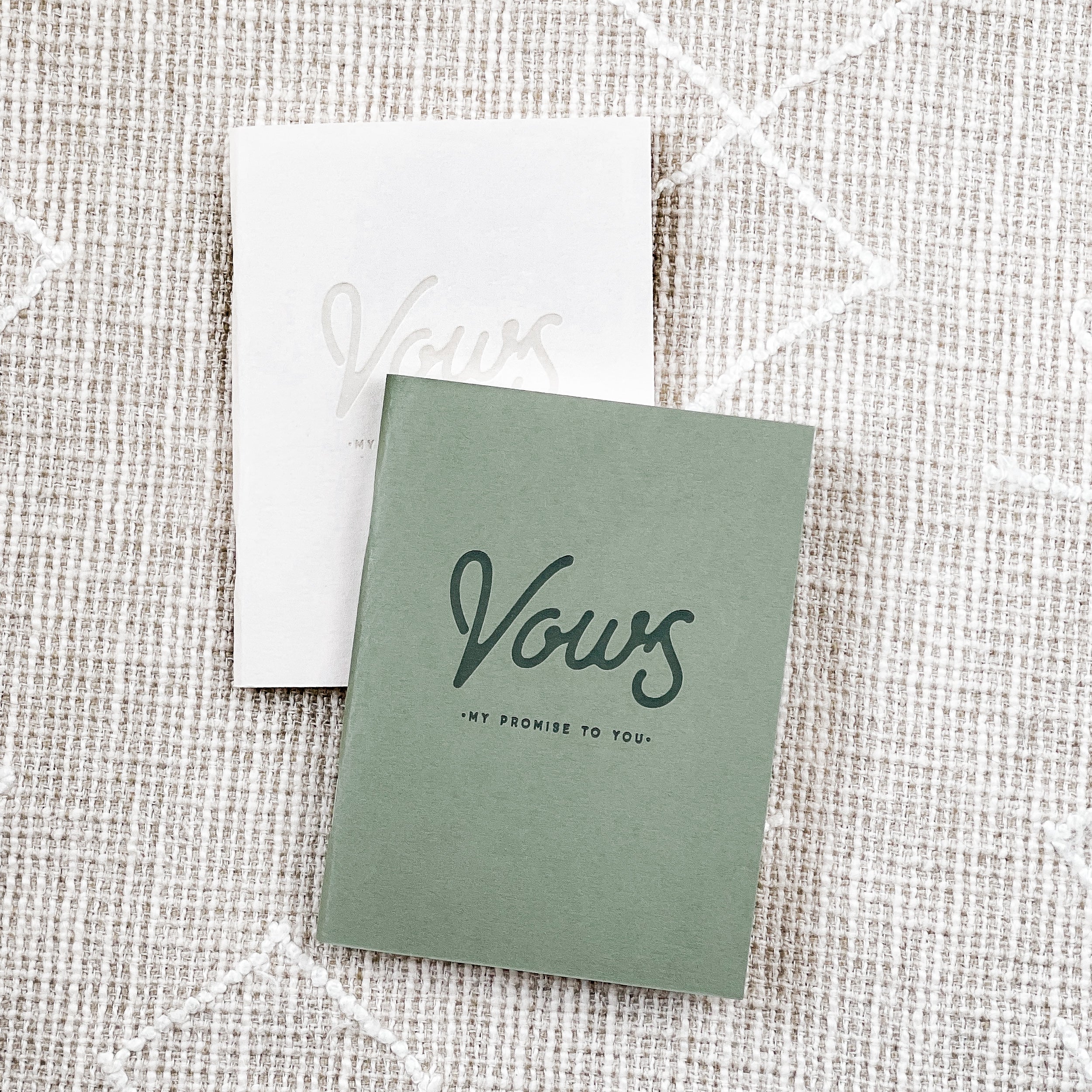 'Vows' Pocket Notebooks (White/Green)