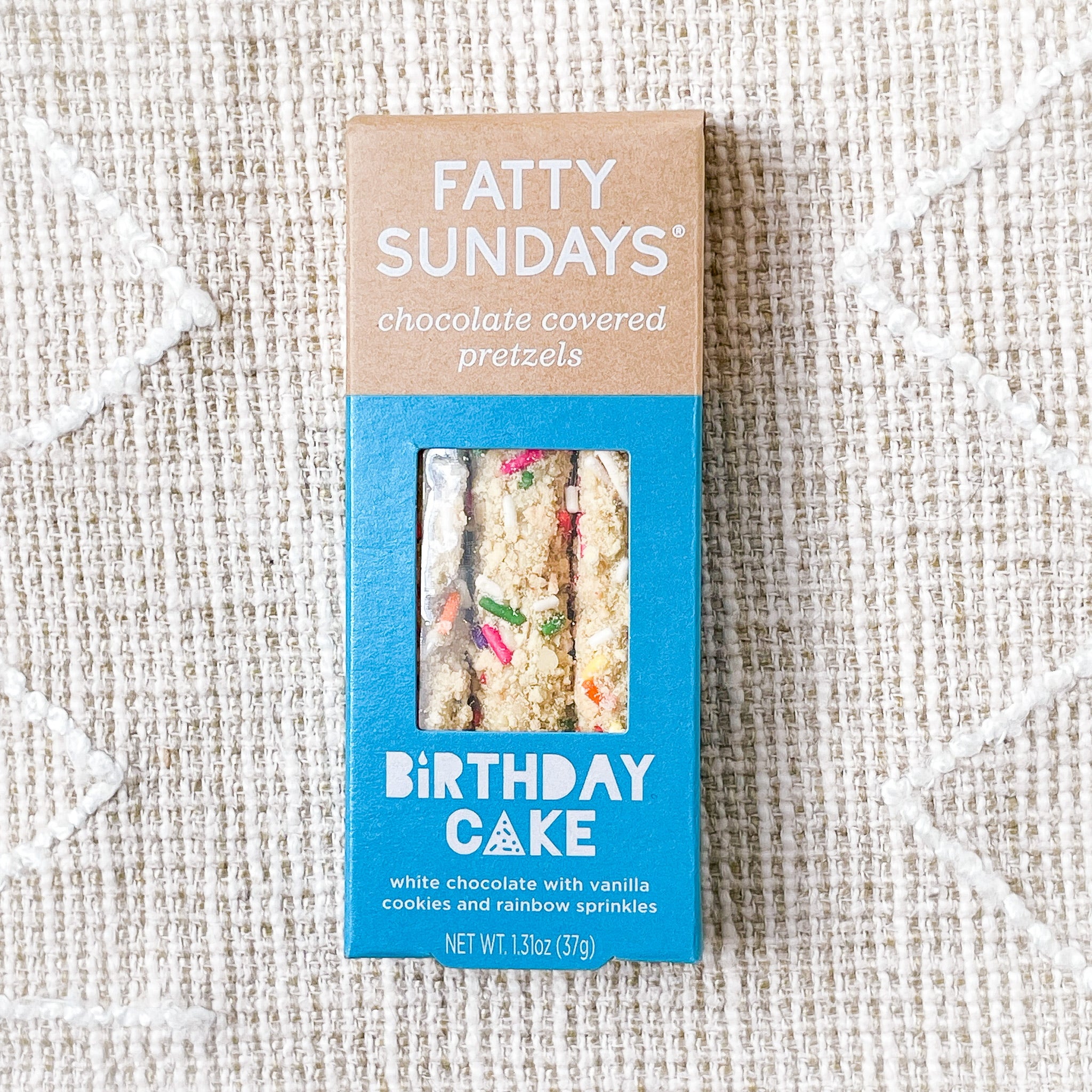 Birthday Cake Dipped Pretzels by Fatty Sundays