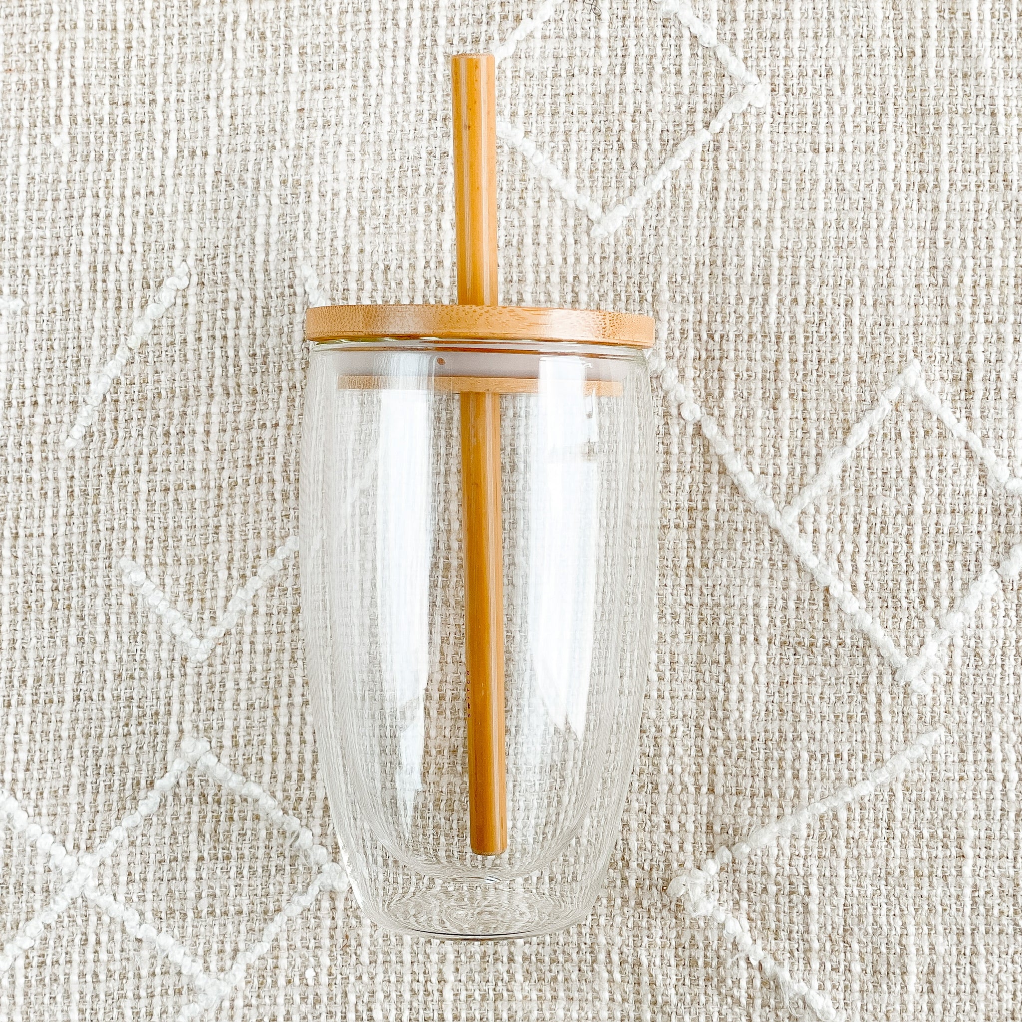 Glass Tumbler with Bamboo Lid + Straw by Bamboo Switch