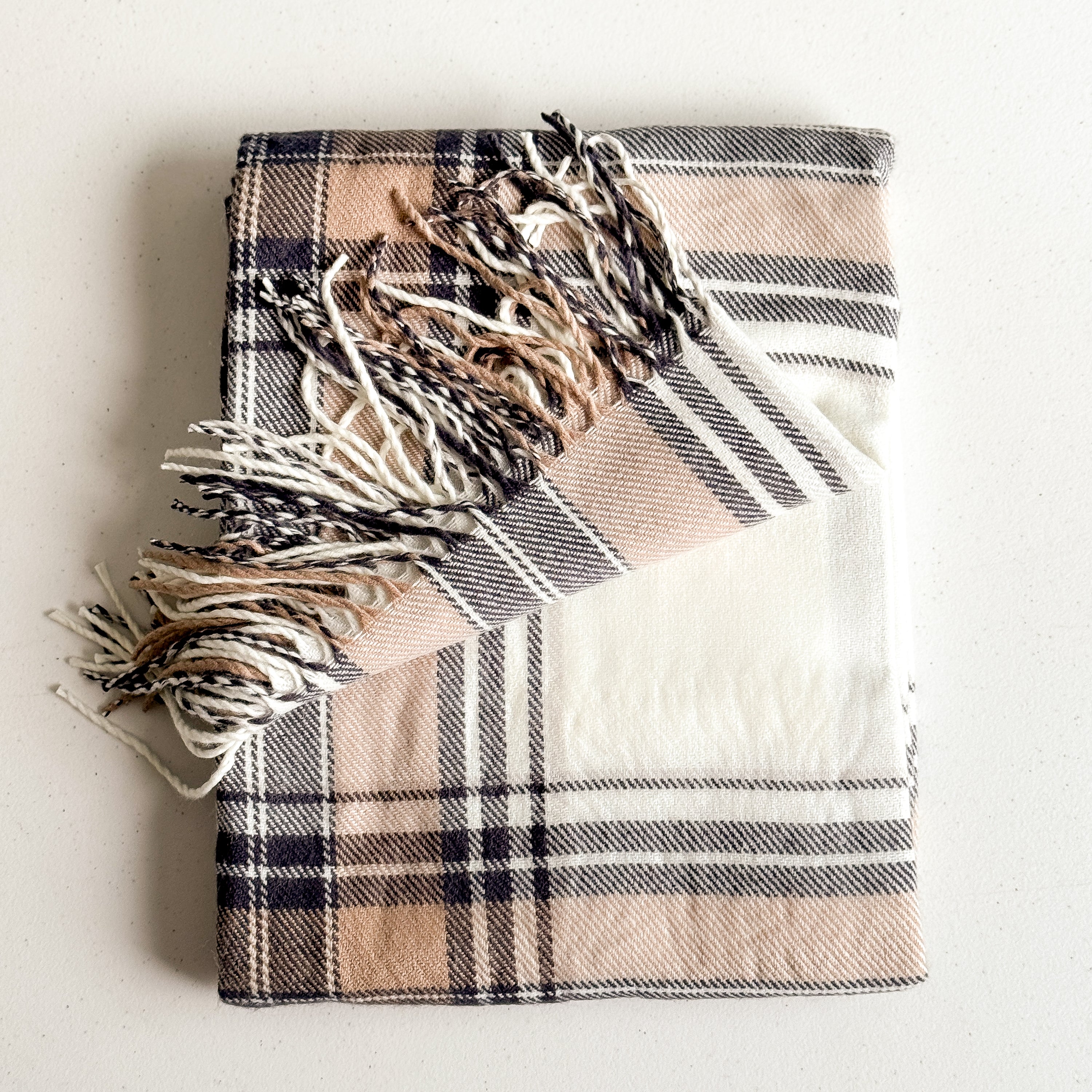 Brown Plaid Throw Blanket (50x60")