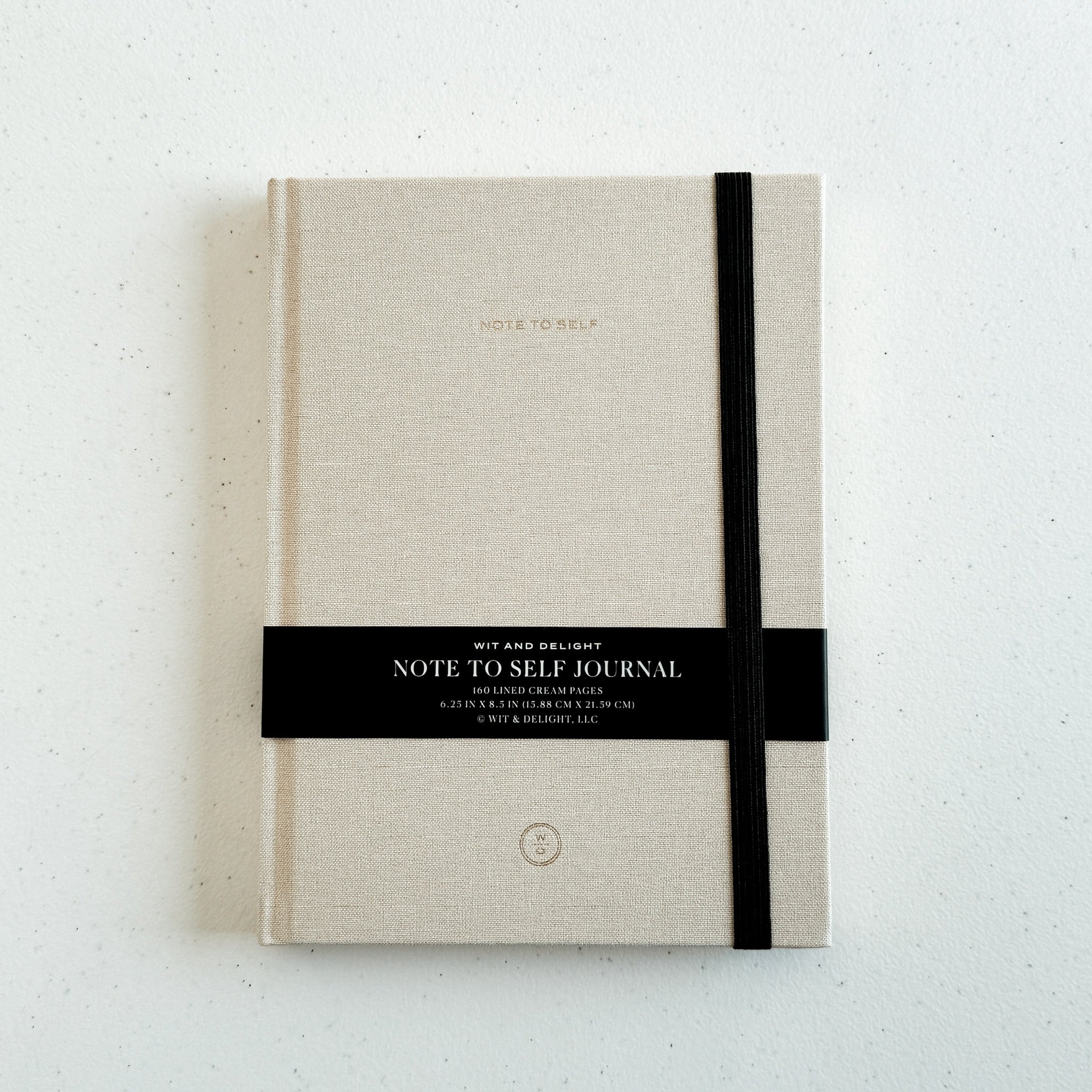 Cream Linen Note To Self Journal by Wit & Delight