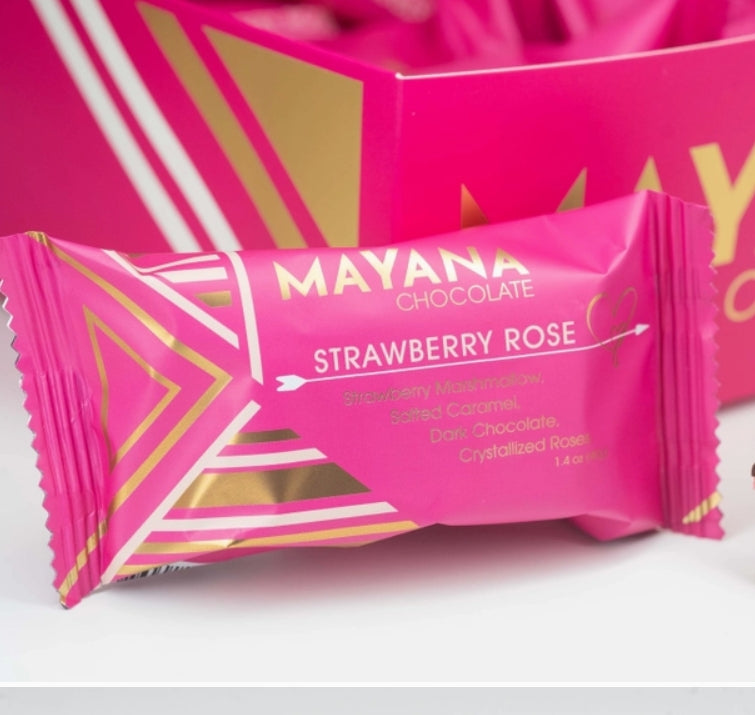 Strawberry Rose Mini Chocolate Bar by Mayana Chocolate