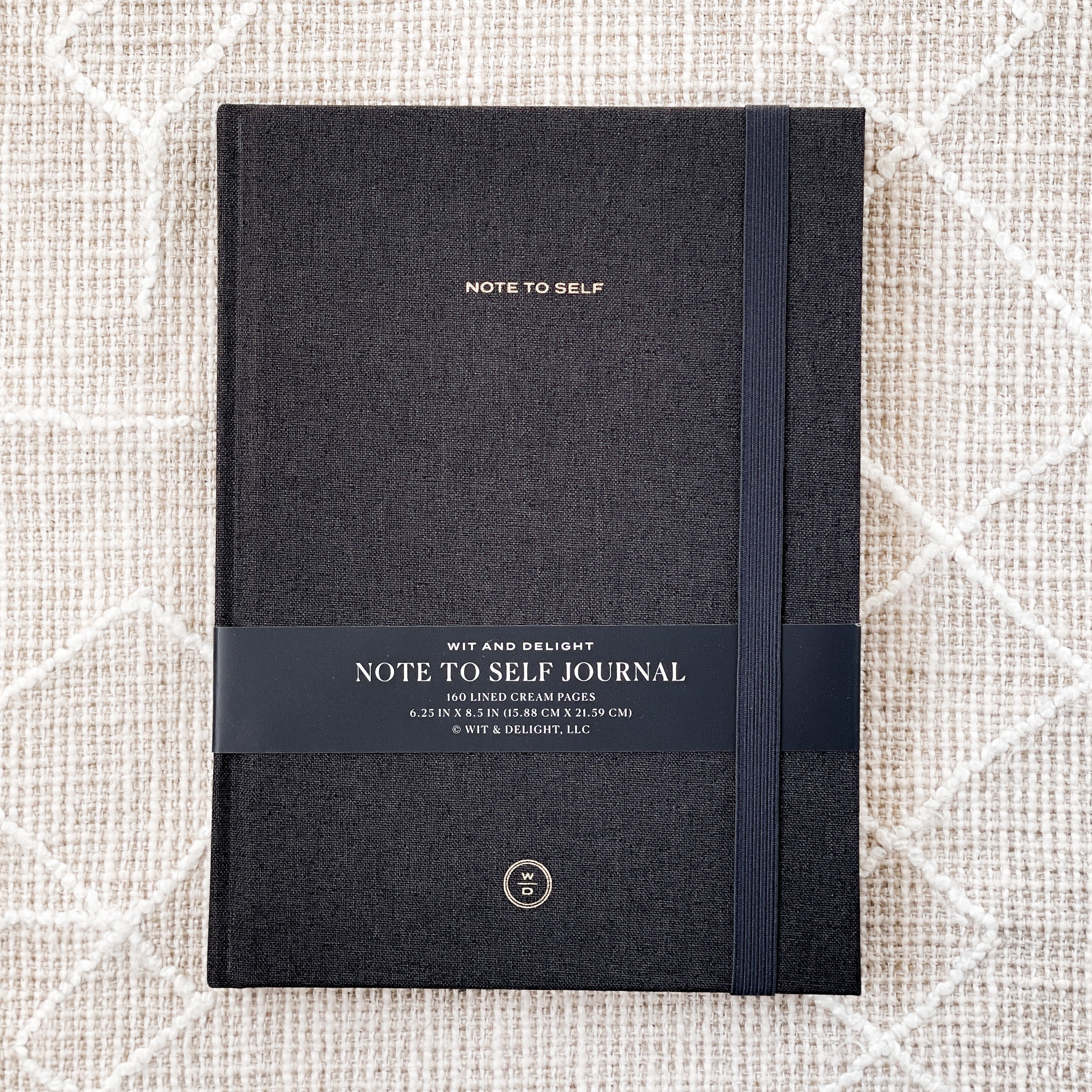 Black Linen Note To Self Journal by Wit & Delight